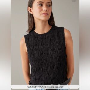 NWT AE Cropped Smocked High-Neck Tank Top M